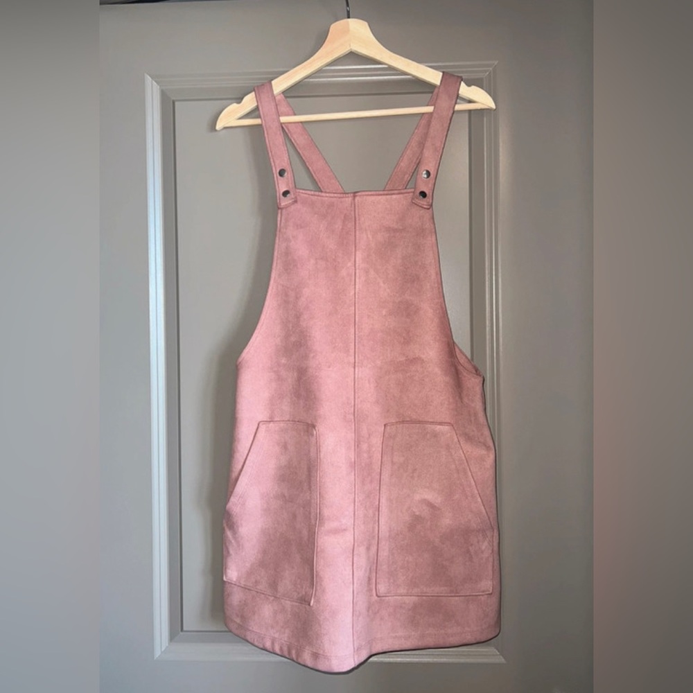 SOLD F21 | Suede Overalls Dress Size Medium - Picture 4 of 4
